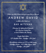 Blue Wash Bar Mitzvah Invitation